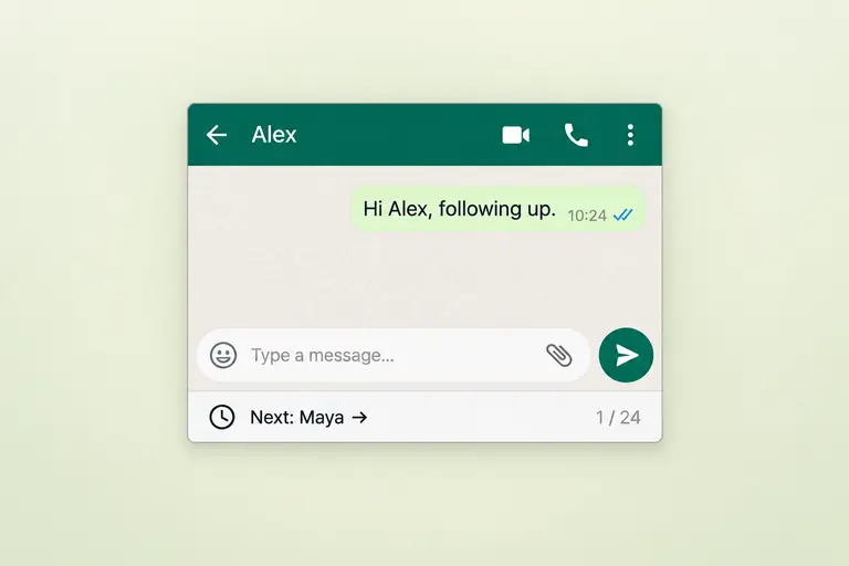 Sending WhatsApp follow-ups to contacts one at a time