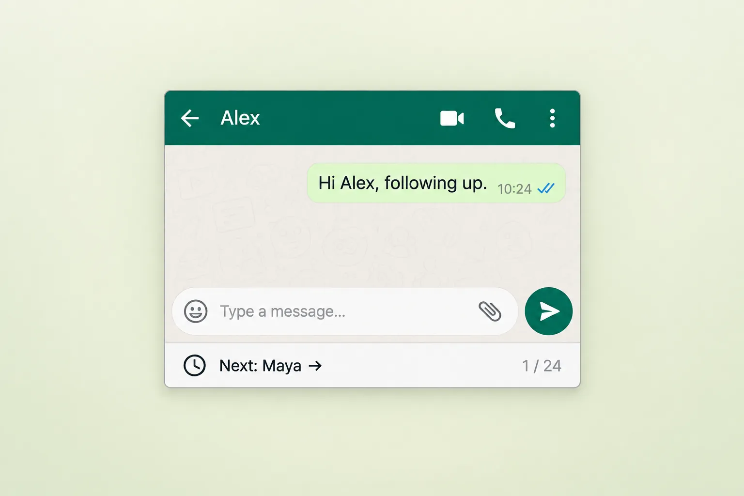 Sending WhatsApp follow-ups to contacts one at a time